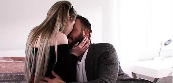  College babe Britney Light is obsessed with her hot professor Chad White so she seduces and offers her tight pussy and started a wild sex with him.